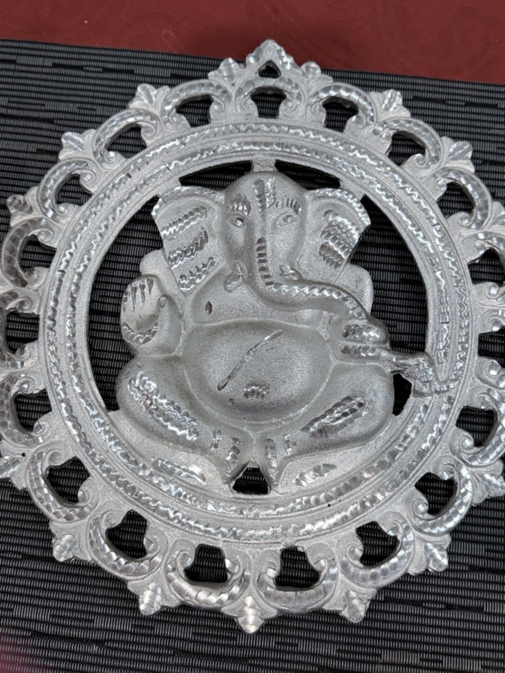 Decorative Silver Ganesha Wall Plaque - Brand